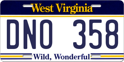 WV license plate DNO358