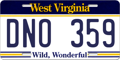 WV license plate DNO359