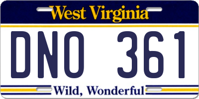 WV license plate DNO361