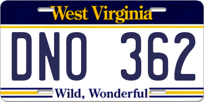 WV license plate DNO362
