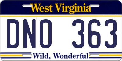 WV license plate DNO363