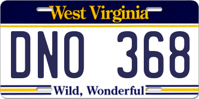 WV license plate DNO368