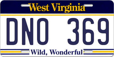 WV license plate DNO369