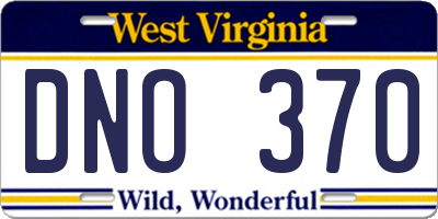 WV license plate DNO370