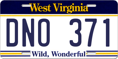 WV license plate DNO371