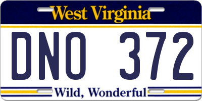 WV license plate DNO372