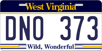 WV license plate DNO373