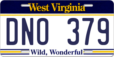 WV license plate DNO379