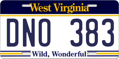 WV license plate DNO383
