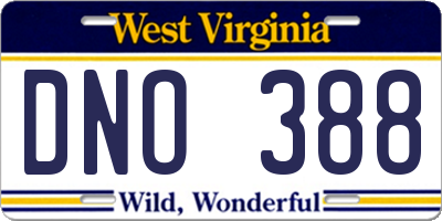 WV license plate DNO388