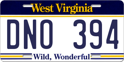 WV license plate DNO394