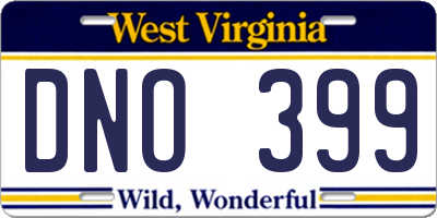 WV license plate DNO399