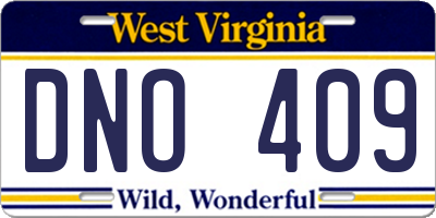 WV license plate DNO409
