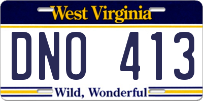 WV license plate DNO413