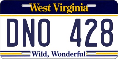 WV license plate DNO428