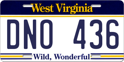 WV license plate DNO436