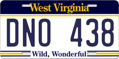 WV license plate DNO438