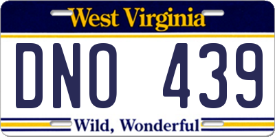 WV license plate DNO439