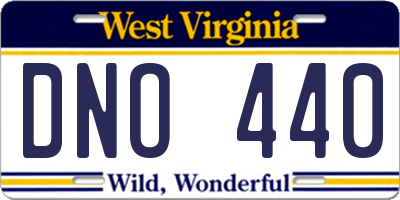 WV license plate DNO440