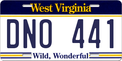 WV license plate DNO441