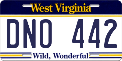 WV license plate DNO442