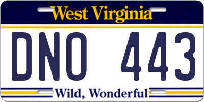 WV license plate DNO443