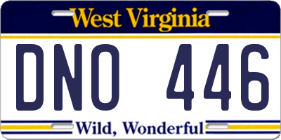 WV license plate DNO446