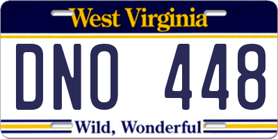 WV license plate DNO448