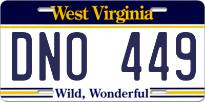 WV license plate DNO449