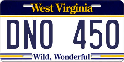 WV license plate DNO450