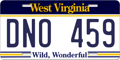 WV license plate DNO459