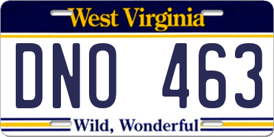 WV license plate DNO463