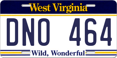 WV license plate DNO464