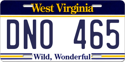 WV license plate DNO465