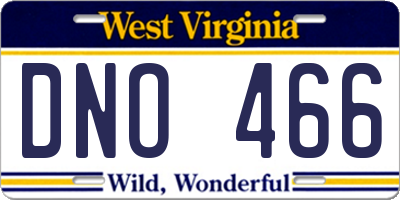 WV license plate DNO466