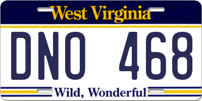 WV license plate DNO468