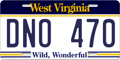 WV license plate DNO470