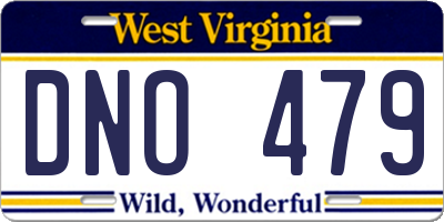 WV license plate DNO479