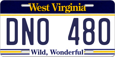 WV license plate DNO480
