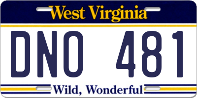 WV license plate DNO481