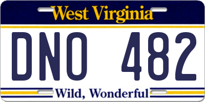WV license plate DNO482