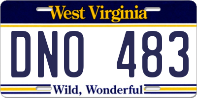 WV license plate DNO483