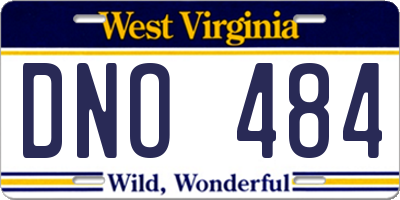 WV license plate DNO484