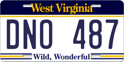 WV license plate DNO487