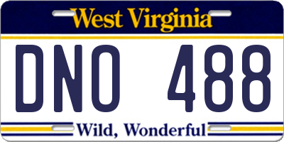 WV license plate DNO488