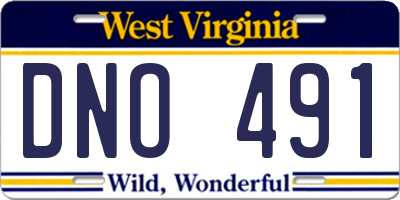 WV license plate DNO491