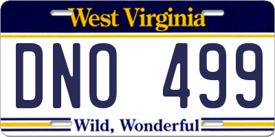 WV license plate DNO499