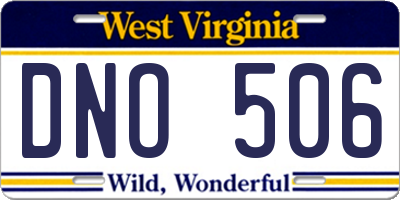 WV license plate DNO506