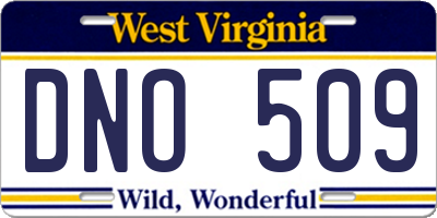 WV license plate DNO509