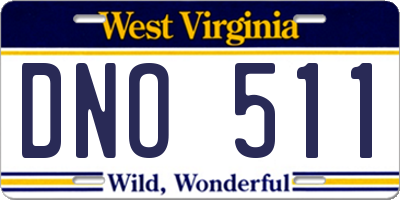 WV license plate DNO511